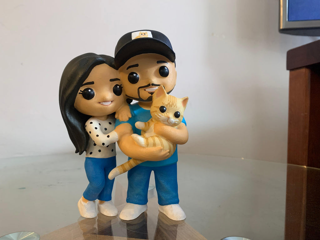Funko Personalizado Pareja + Perro 🐶 | Figura 3D Única en Chile