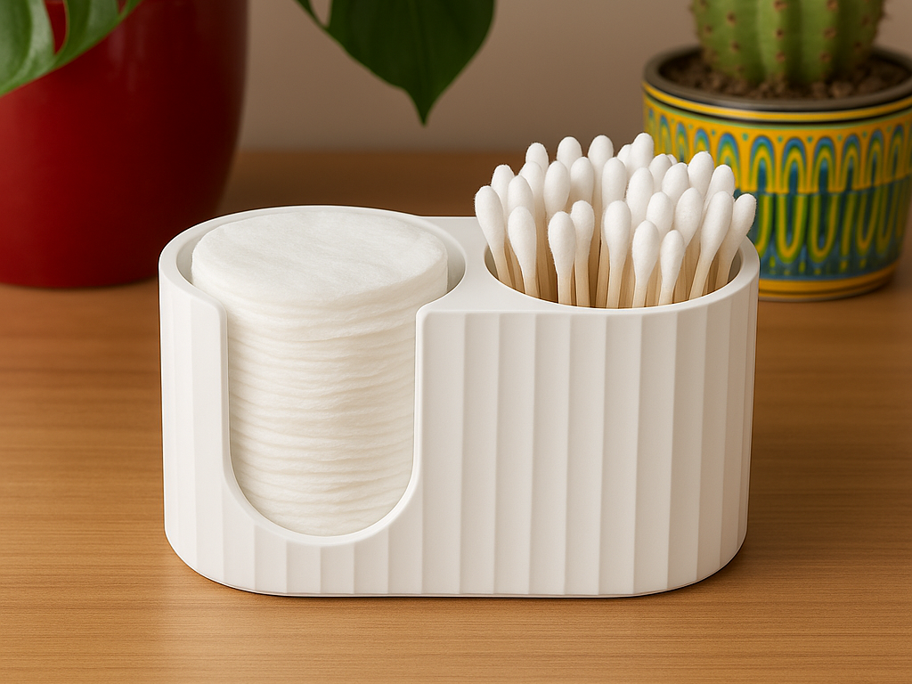 🌸 Soporte Elegante para Bastoncillos y Discos Desmaquillantes – Organización y Estilo para tu Rutina de Belleza ✨