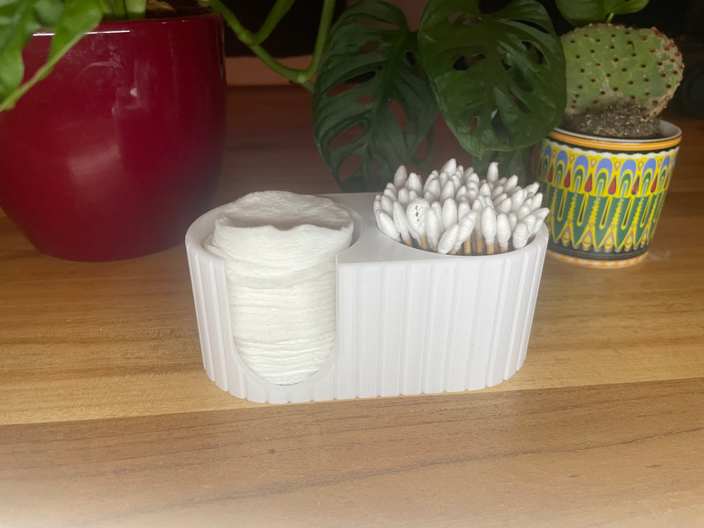 🌸 Soporte Elegante para Bastoncillos y Discos Desmaquillantes – Organización y Estilo para tu Rutina de Belleza ✨