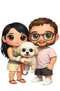Funko Personalizado Pareja + Perro 🐶 | Figura 3D Única en Chile
