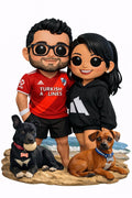 Funko Personalizado Pareja + 2 Perros 🐶🐶 | Figura 3D Única en Chile